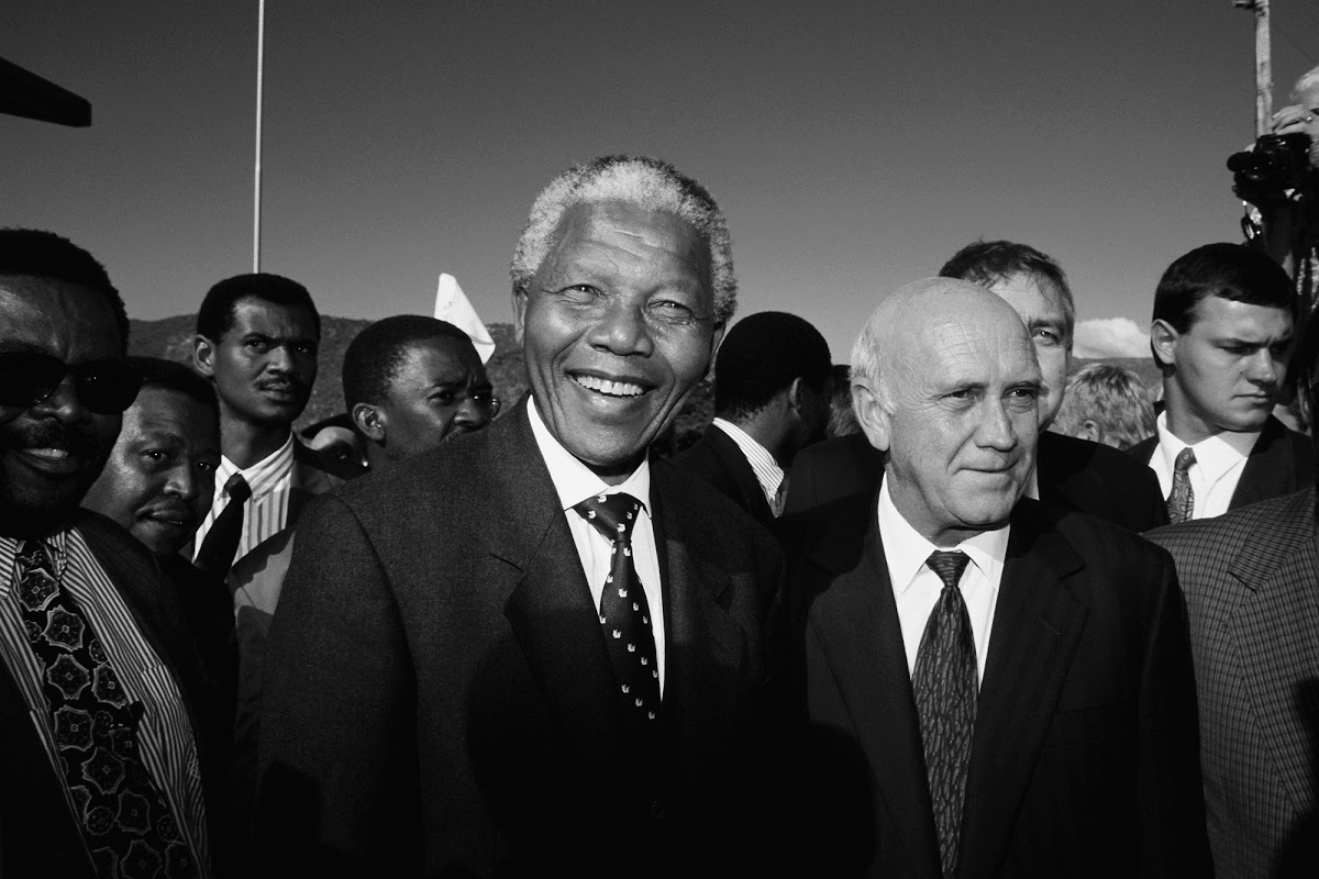 Nelson Mandela and F.W. de Klerk in South Africa 1994